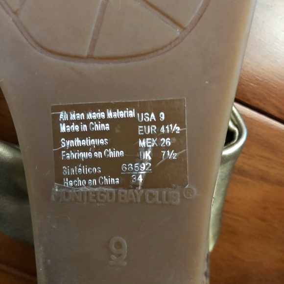 Sandals cork heel gold strap size 9 - Picture 5 of 5